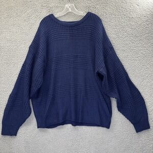 Vintage Pagliano Sweater Navy Blue Normcore Retro Grandpa 90s Men's XXL 2XL
